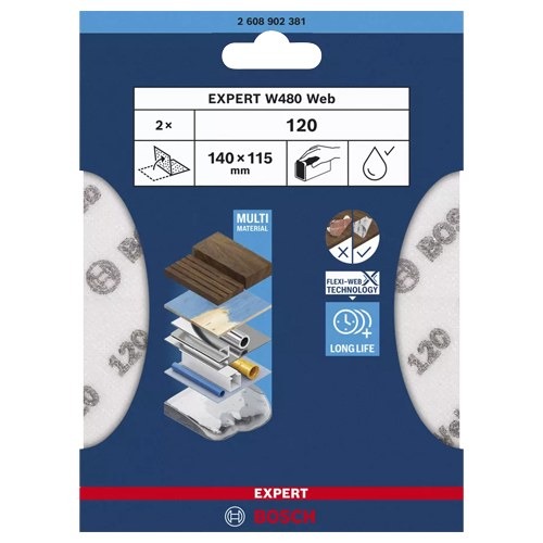 LIJA BOSCH EXPERT W480 WEB G120 2PZS 2608902381