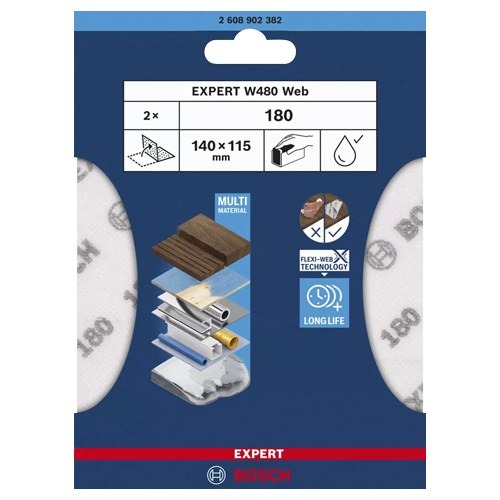 LIJA BOSCH EXPERT W480 WEB G180 2PZS 2608902382