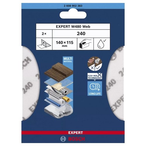 LIJA BOSCH EXPERT W480 WEB G240 2PZS 2608902383