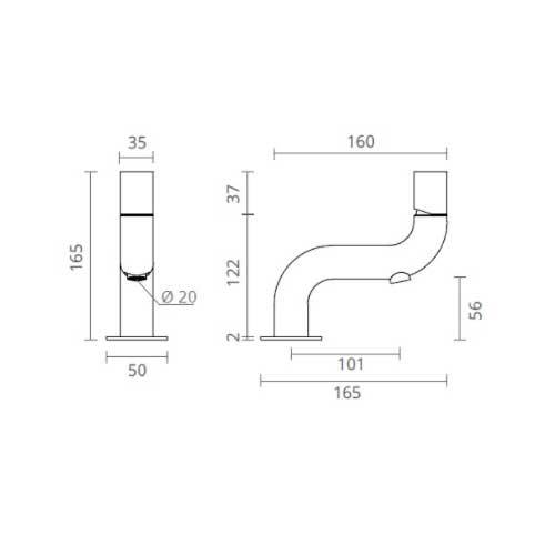 MONOMANDO LAVABO CTESI PIPELINE NEGRO C/VALV