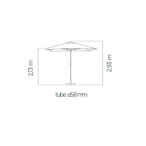 PARASOL EZPEL JAVA 300X300/8 MAD 48MM 103010 OLEFI