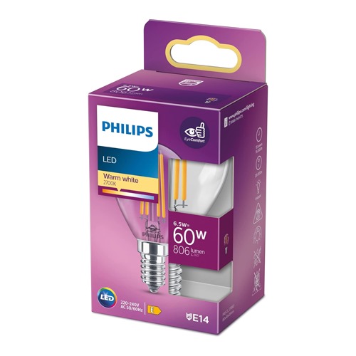 BOMBILLA LED PHILIPS CLASSIC P45 E14 60W ND