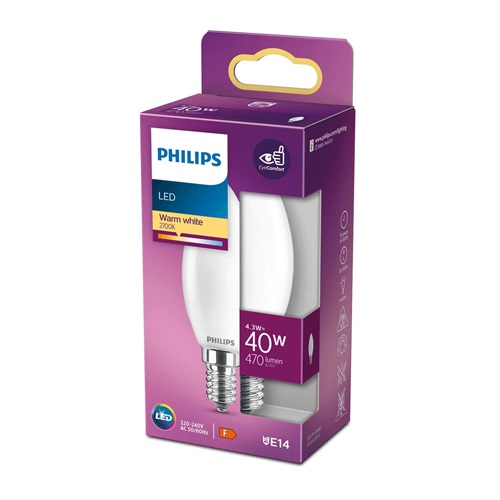 BOMBILLA LED PHILIPS CLASSIC B35 E14 40W WW CL ND