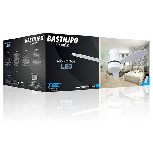 VENTILADOR TECHO BASTILIPO MYKONOS 7838 BLANC