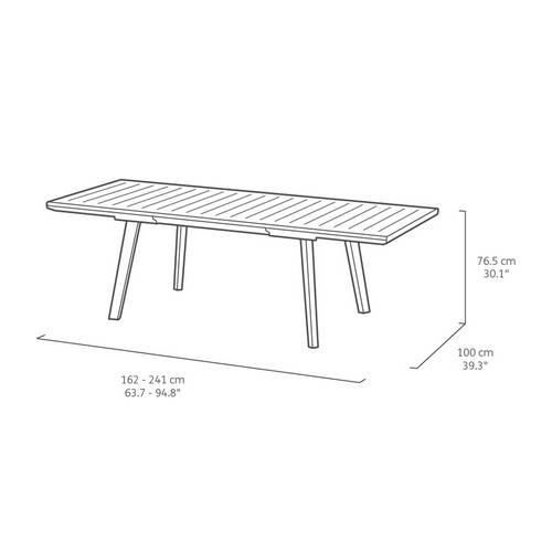 MESA CURVER HARMONY 160-240X100 CAPUC/BLANC 228458